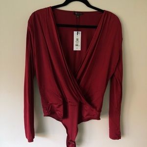 Dynamite — red wrap bodysuit